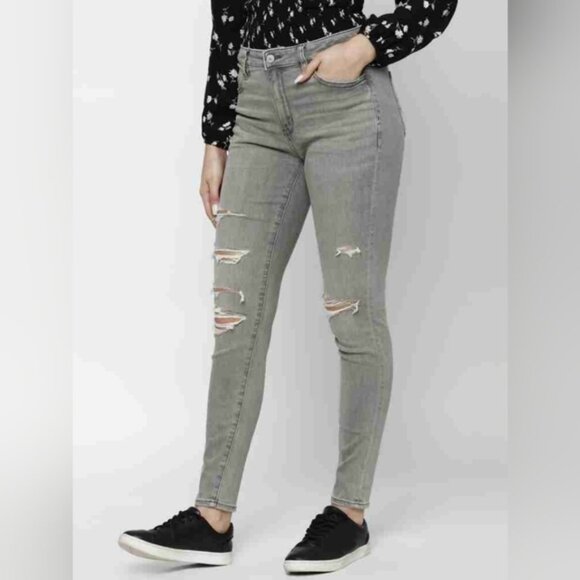 3/$20 American Eagle Next Level Stretch High Rise Jegging Distressed Skinny Jean - Picture 3 of 16